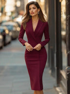 "Sasha | Elegantes Blazer-Midikleid" could be rewritten as "Sasha | Stilvolles Blazer-Midikleid".