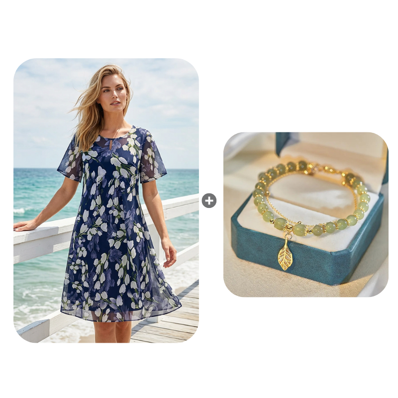 Liora | Elegantes A-Linien-Kleid mit floralem Muster