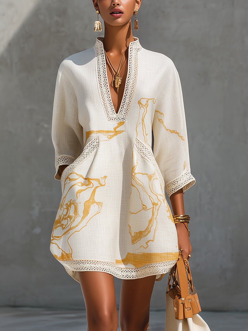 Amara | Elegantes Mini-Kleid mit Häkel-Details