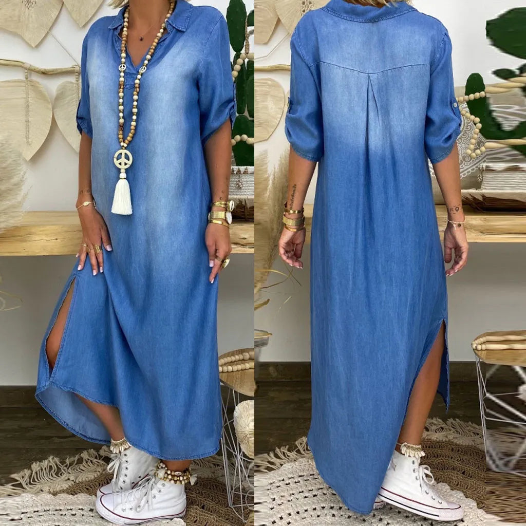 Daniela | Langes Kleid mit seitlichem Schlitz