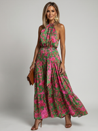 Emma | Draped Halter Neck Midi Dress