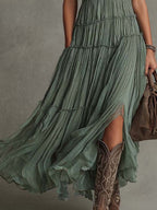 Camille | Bohemian Pleated Maxi Dress