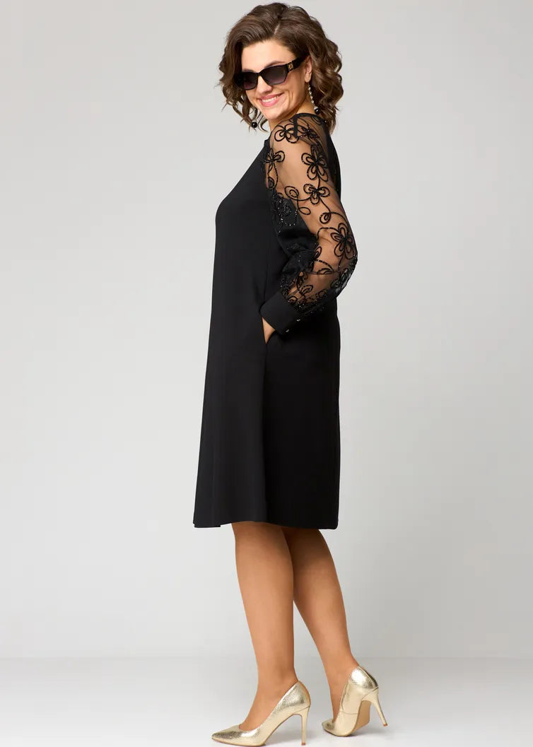 Destiney | Kleid mit Spitzenärmel