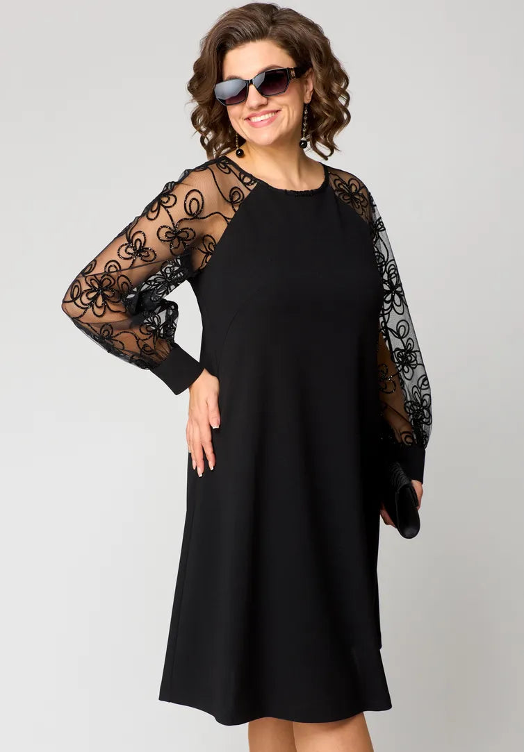 Destiney | Kleid mit Spitzenärmel
