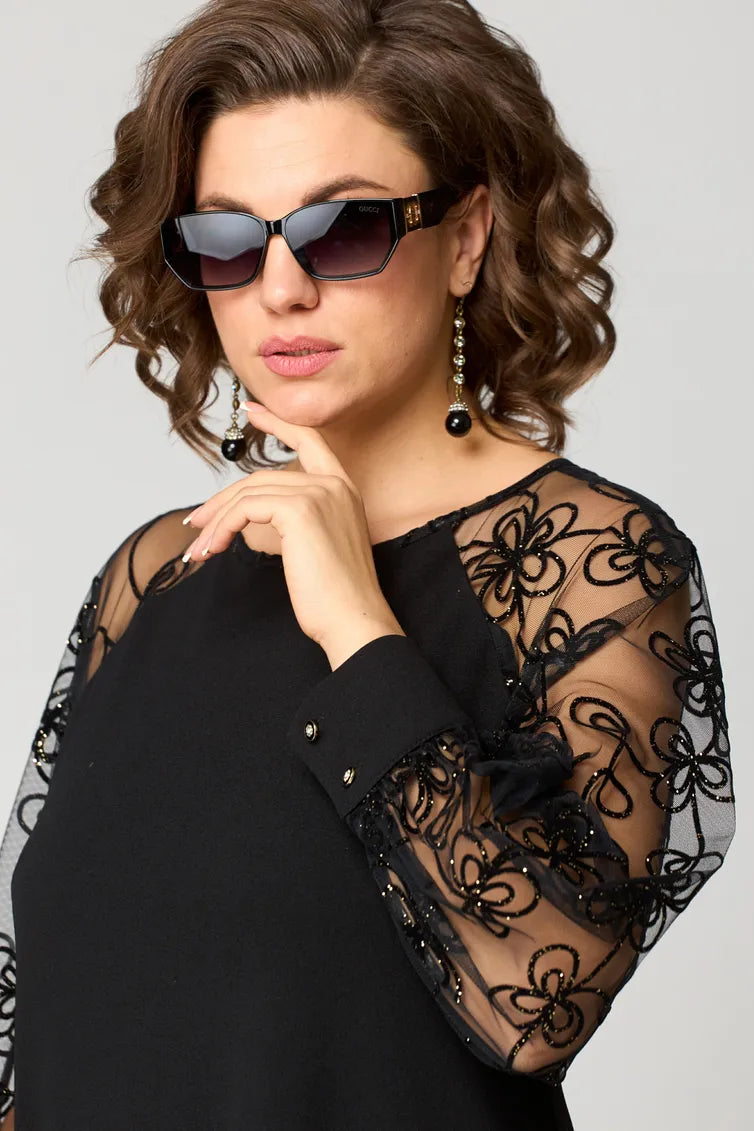 Destiney | Kleid mit Spitzenärmel