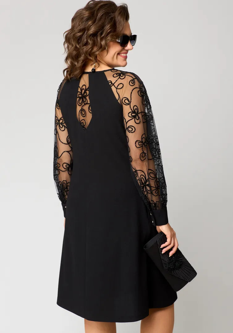 Destiney | Kleid mit Spitzenärmel