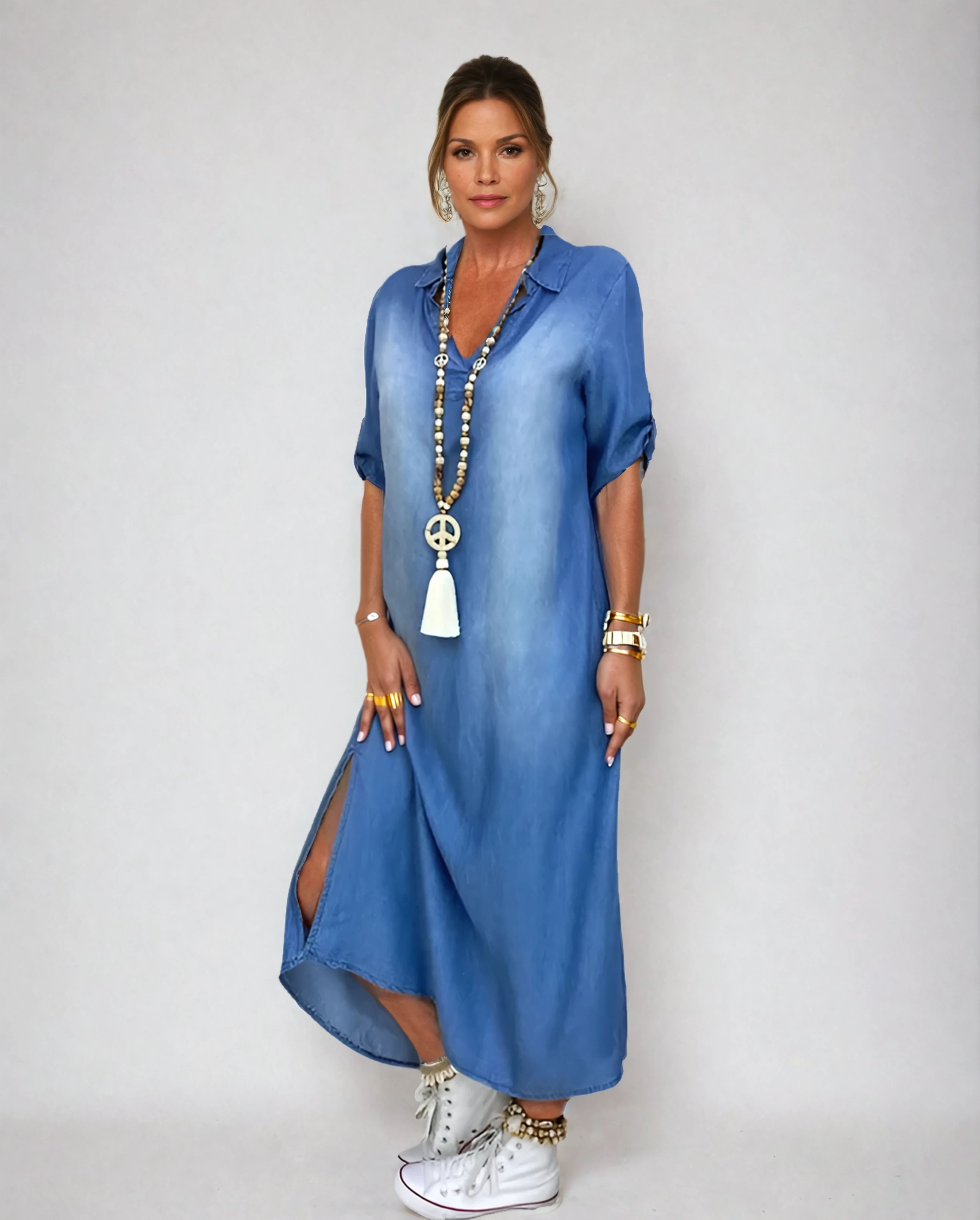 Daniela | Langes Kleid mit seitlichem Schlitz