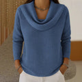 Amber | Eleganter Waffel-Pullover mit Warmem Wasserfall-Ausschnitt