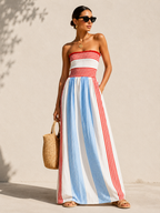 Talia | Strapless Striped Maxi Dress