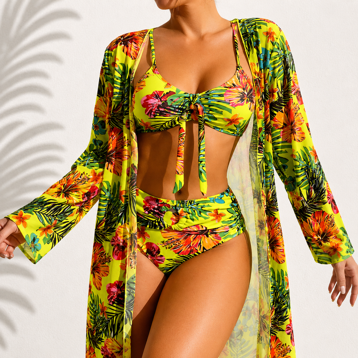 Marie | Tropisches 3-teiliges Bikini-Set