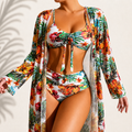 Marie | Tropisches 3-teiliges Bikini-Set