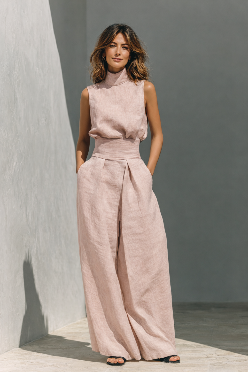 Maria | Minimalistisches Zweiteiler-Set mit weitem Bein" 

Rewritten: "Maria | Elegantes Zweiteiler-Set mit weitem Bein im minimalistischen Stil