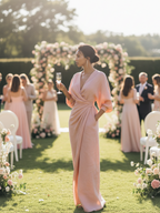 Ivette | Leinen Maxikleid mit fließendem V-Ausschnitt