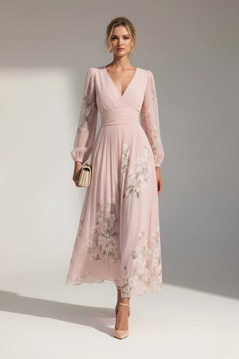 Prescela | Midi-Kleid mit floralem Design