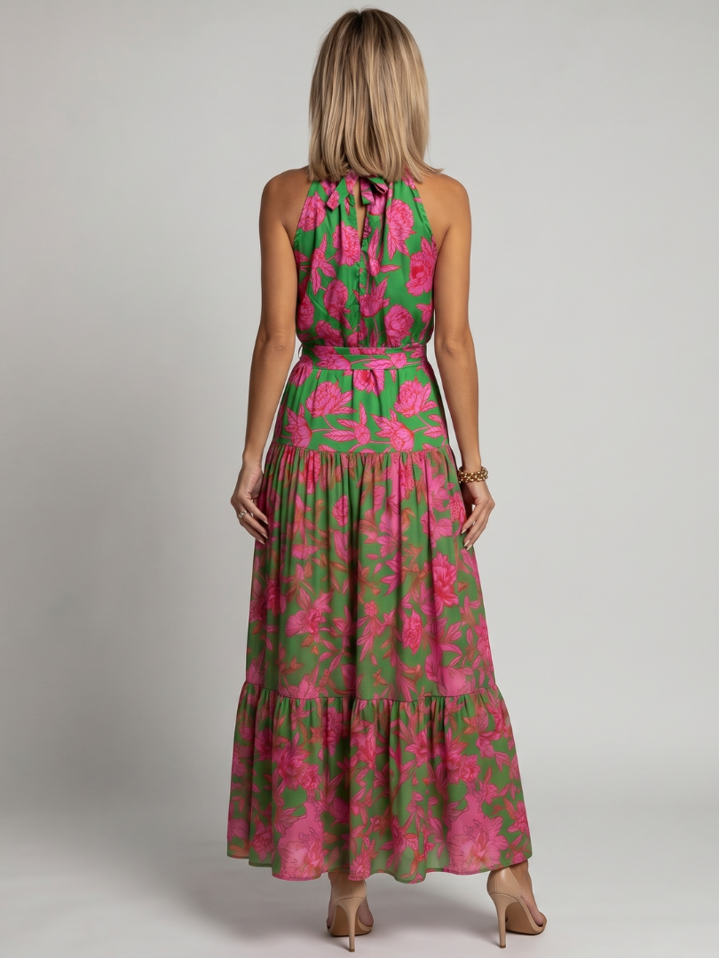 Emma | Draped Halter Neck Midi Dress