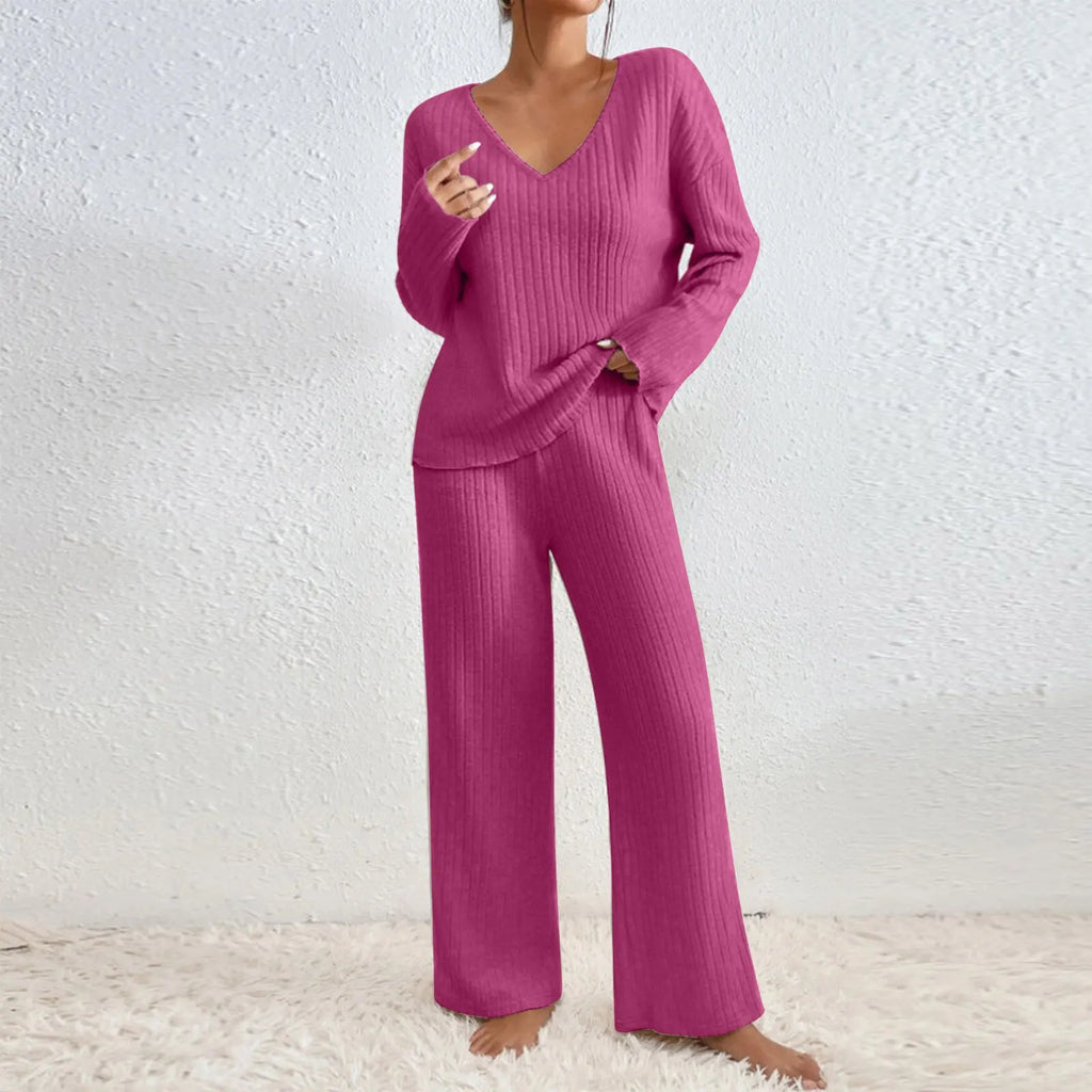 Vivienne | Zweiteiliges Set mit Hose und V-Ausschnitt-Top