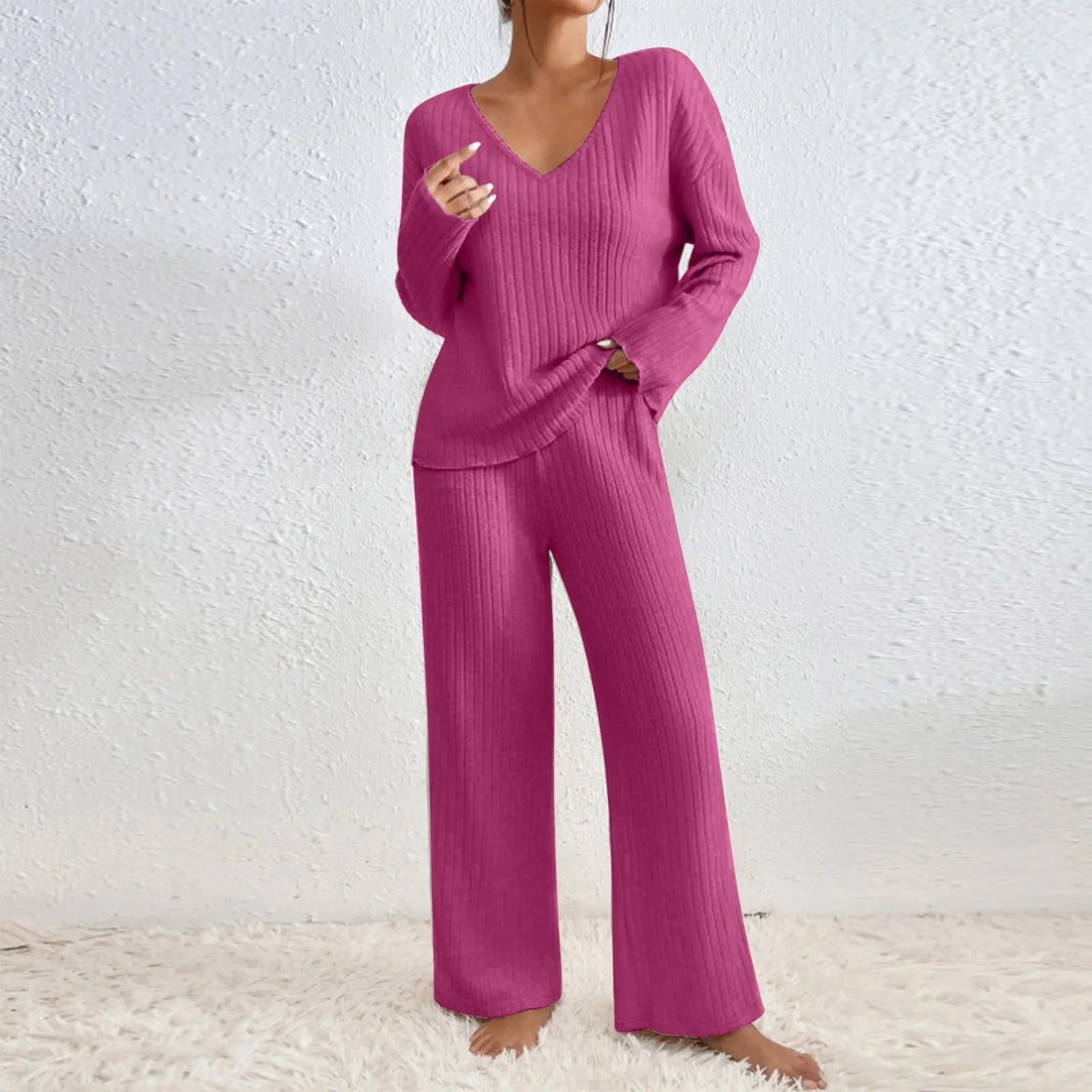 Vivienne | Zweiteiliges Set mit Hose und V-Ausschnitt-Top