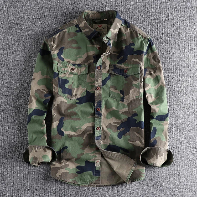 Adrie | Camouflage Button-Up Shirt – Casual Style