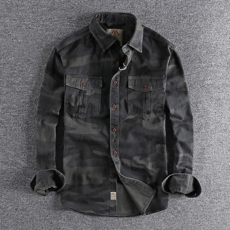 Adrie | Camouflage Button-Up Shirt – Casual Style