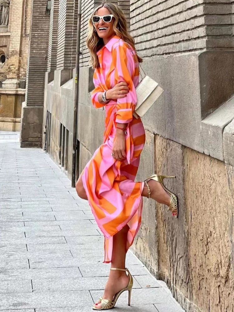 Claris | Streifenmuster Kleid