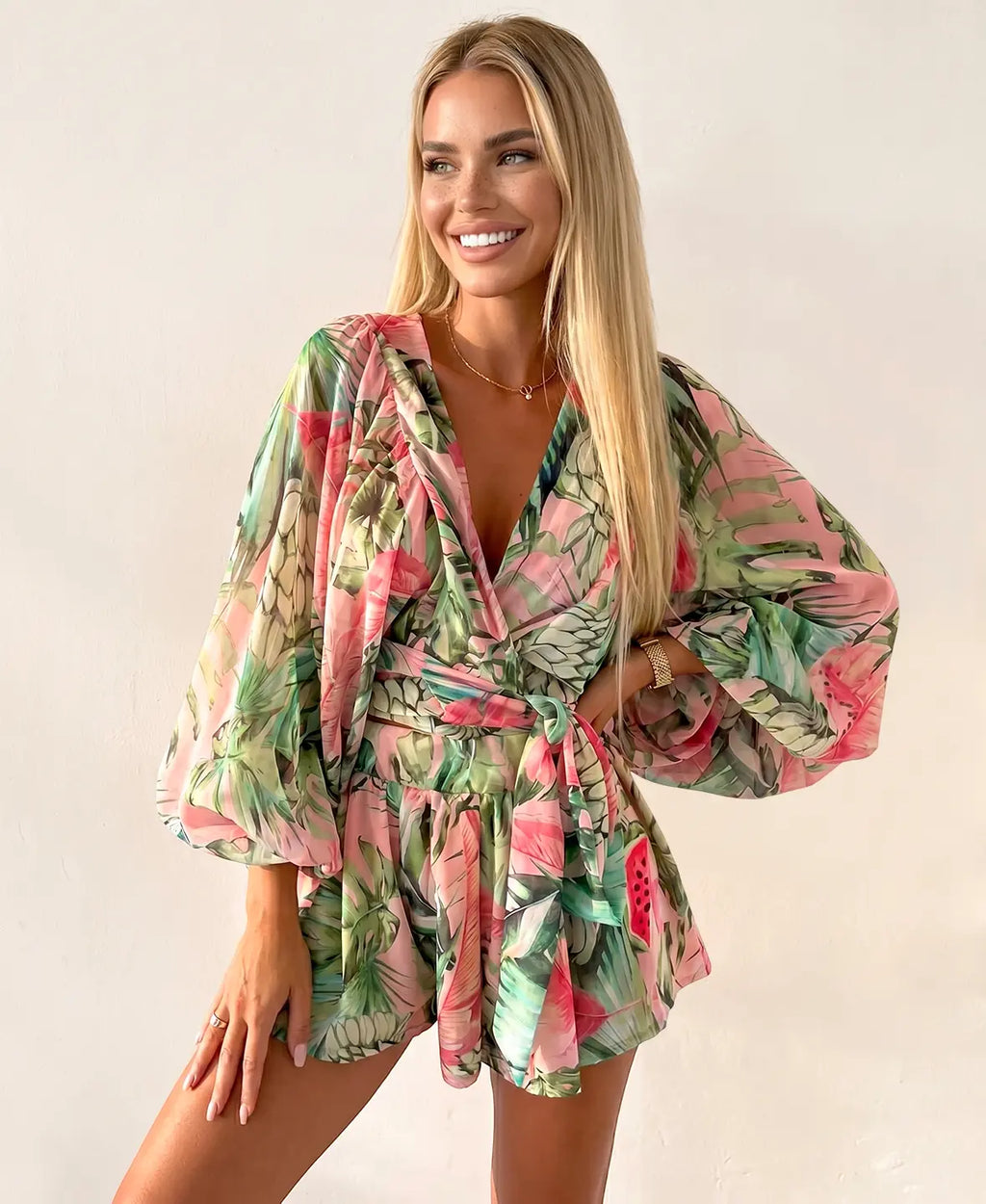Kalani | Tropischer Wickel-Overall