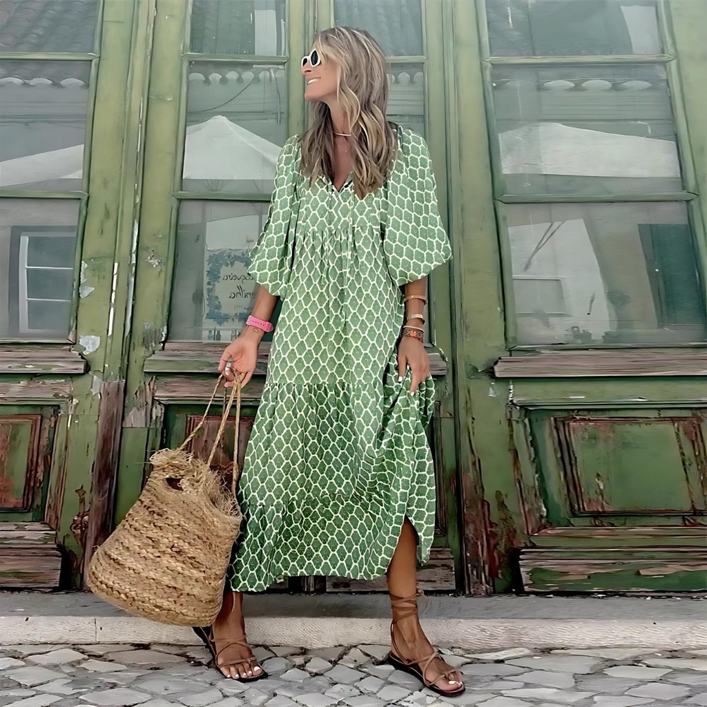 Cassandra | Geometric Print Dress