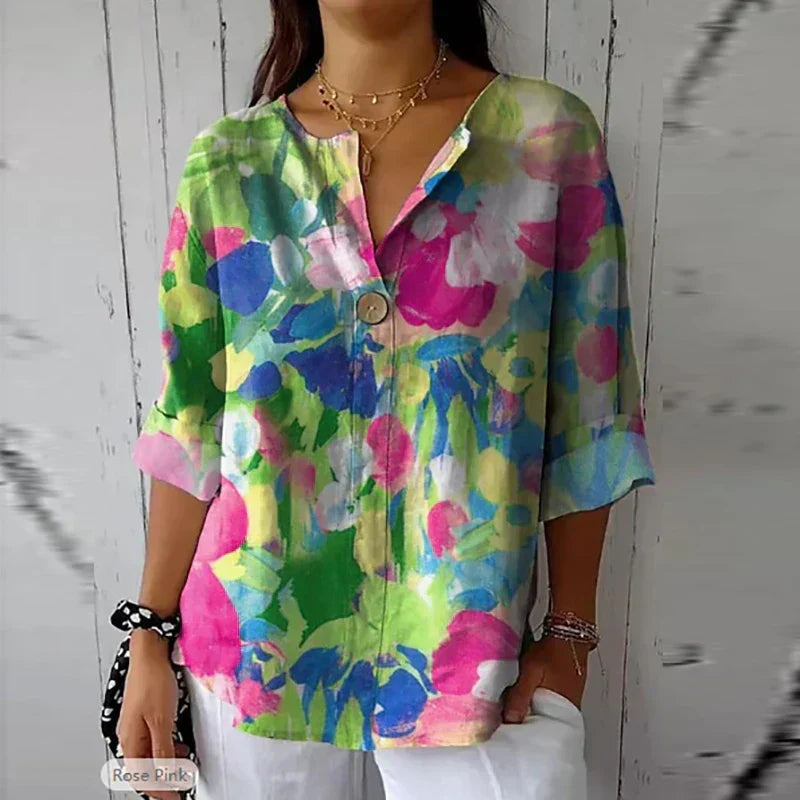 Ella | Sommerbluse mit Blumenmuster