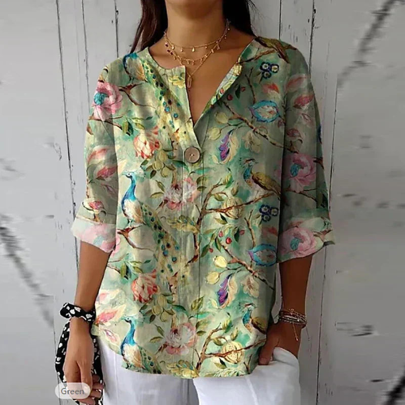 Ella | Sommerbluse mit Blumenmuster