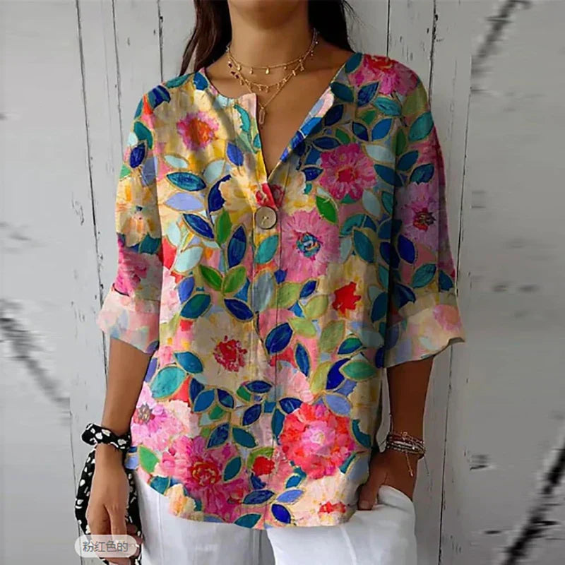 Ella | Sommerbluse mit Blumenmuster