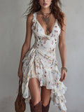 Laura | Floral V-Neck Mini Dress