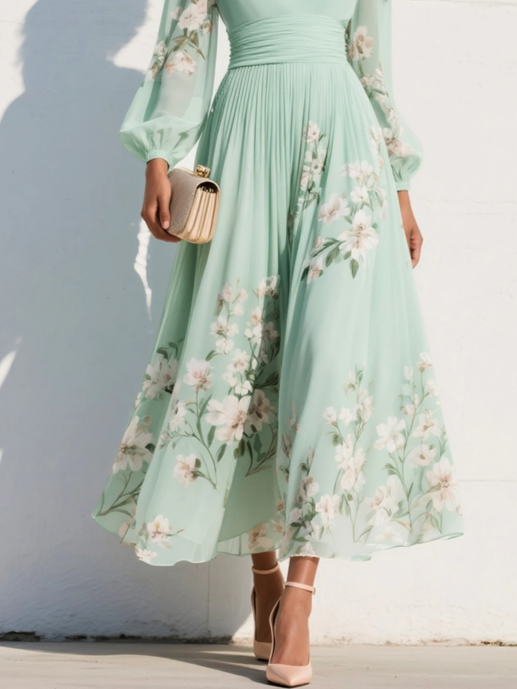 Prescela | Midi-Kleid mit floralem Design