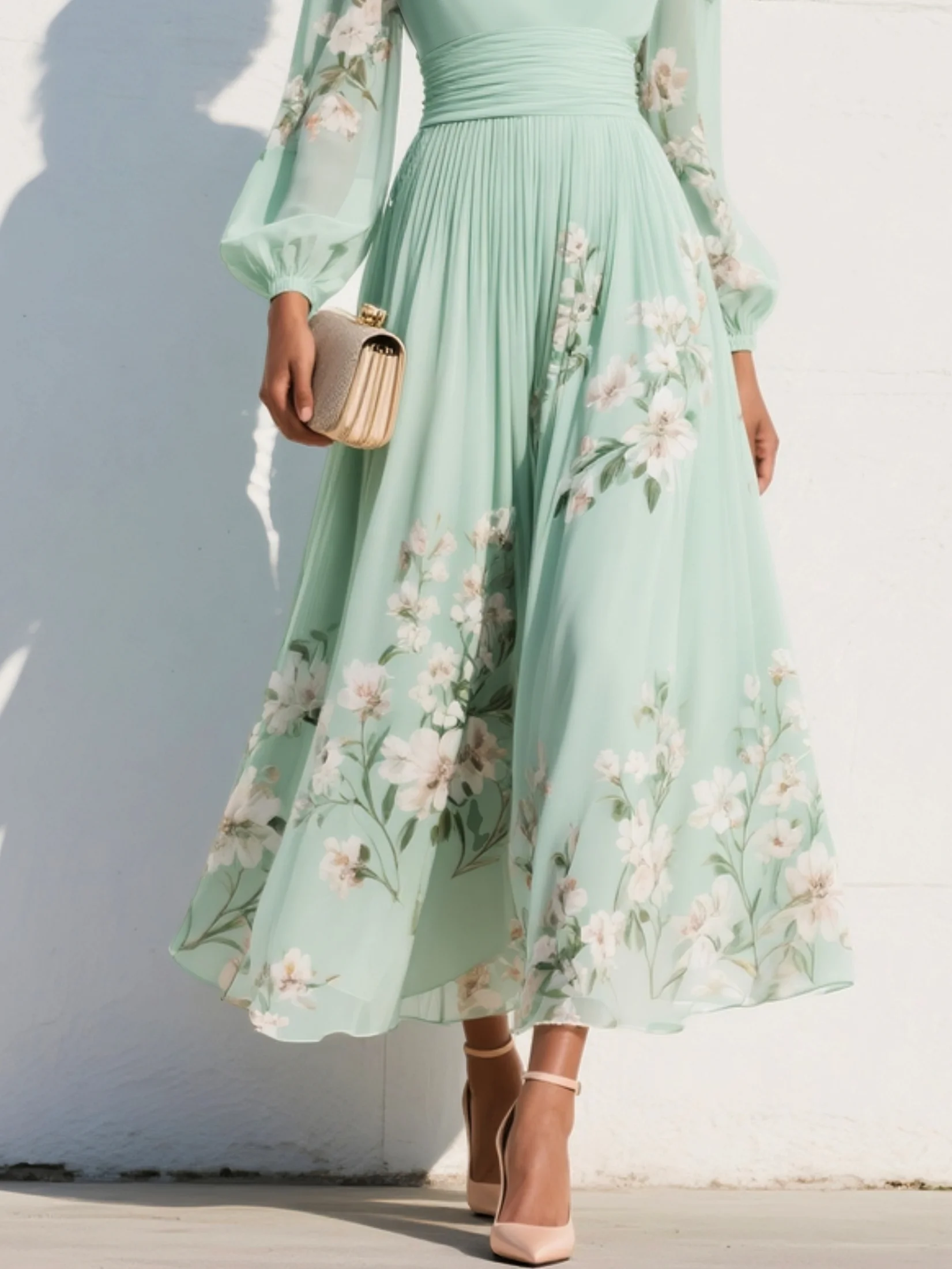 Prescela | Midi-Kleid mit floralem Design