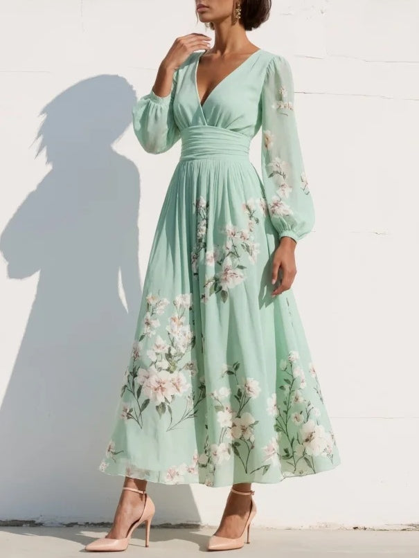 Prescela | Midi-Kleid mit floralem Design