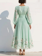 Prescela | Midi-Kleid mit floralem Design