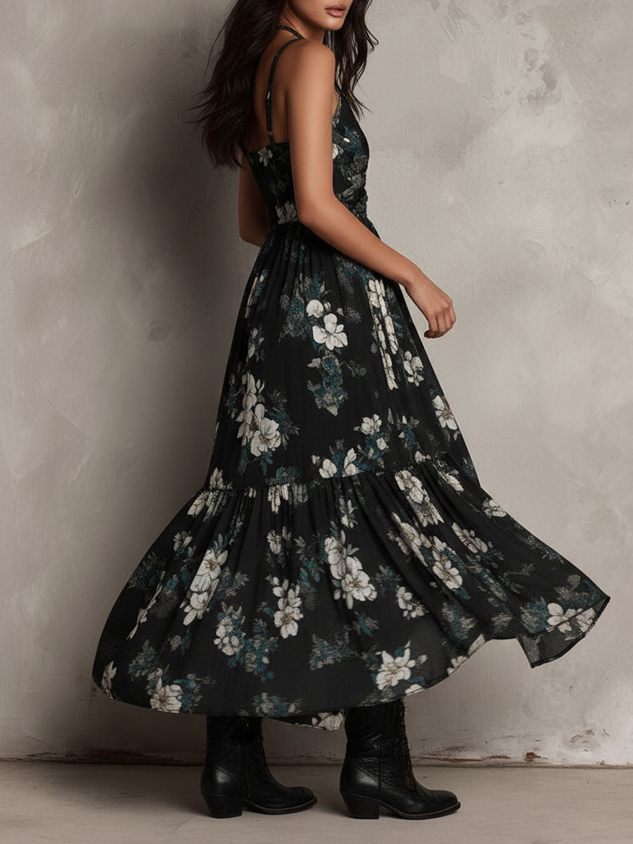 Anouk | Strapless Floral Maxi Dress