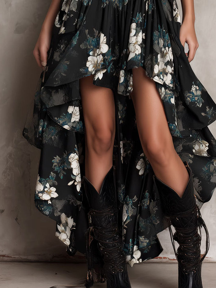 Anouk | Strapless Floral Maxi Dress