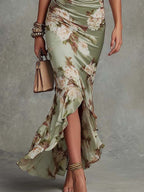 Anastasia | Langes Blumenmuster-Kleid