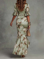 Anastasia | Langes Blumenmuster-Kleid