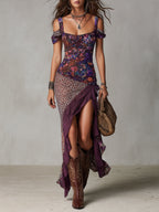 Roxane | Maxikleid mit tiefem Schlitz
