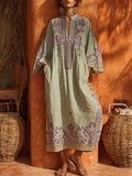 Elena | Besticktes Maxikleid im Mittelmeer-Stil