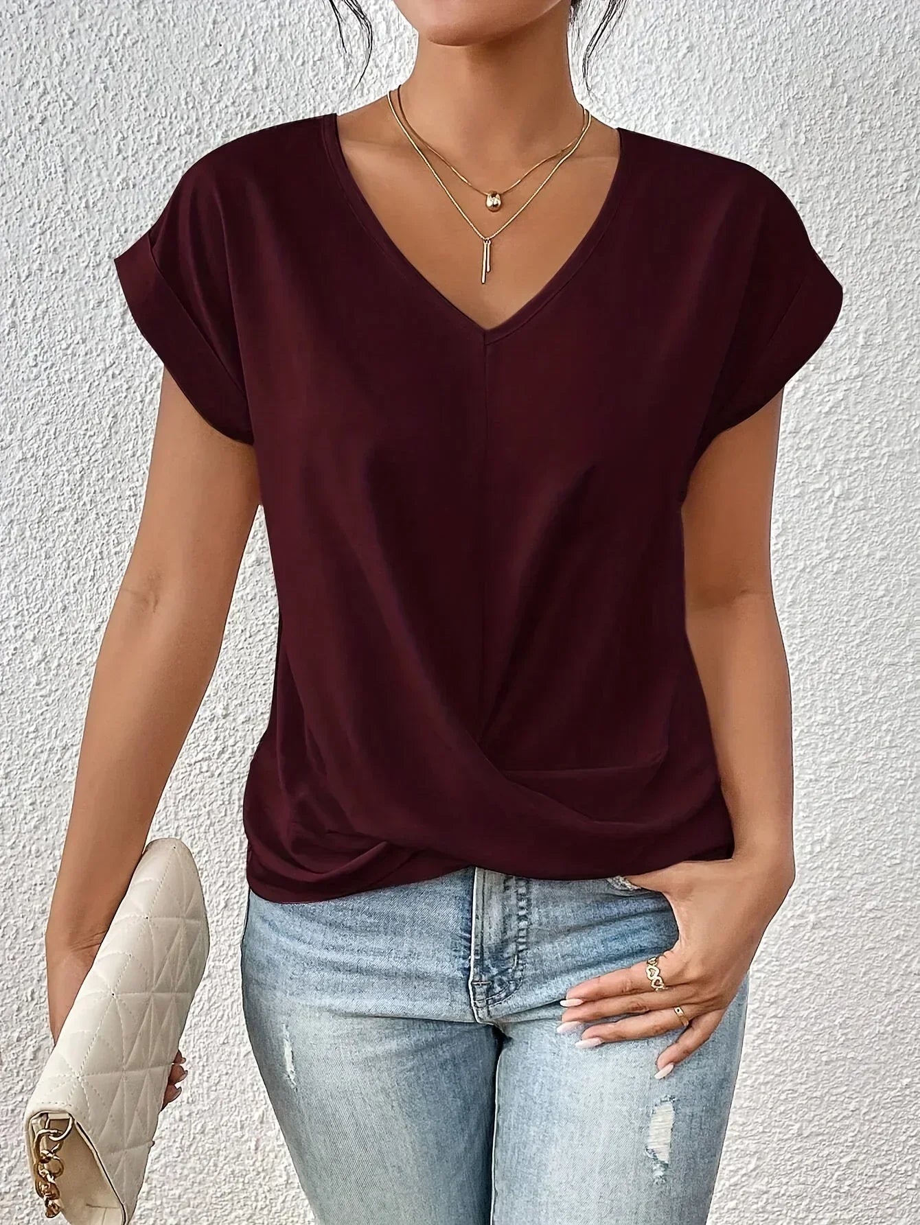 Marie | Zeitloses T-Shirt mit V-Ausschnitt
