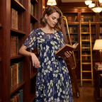 Liora | Elegantes A-Linien-Kleid mit floralem Muster
