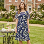 Liora | Elegantes A-Linien-Kleid mit floralem Muster