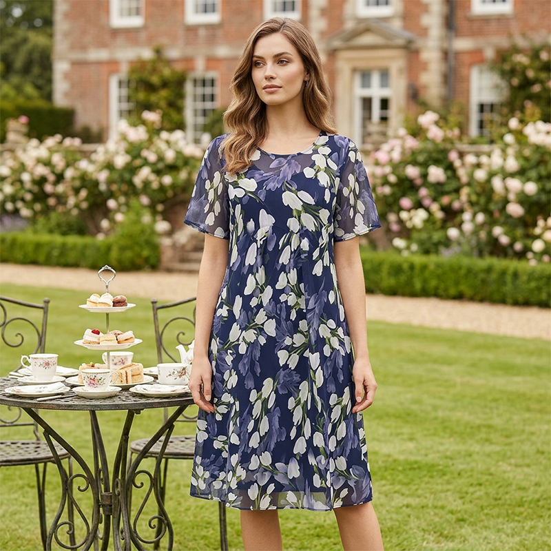 Liora | Elegantes A-Linien-Kleid mit floralem Muster