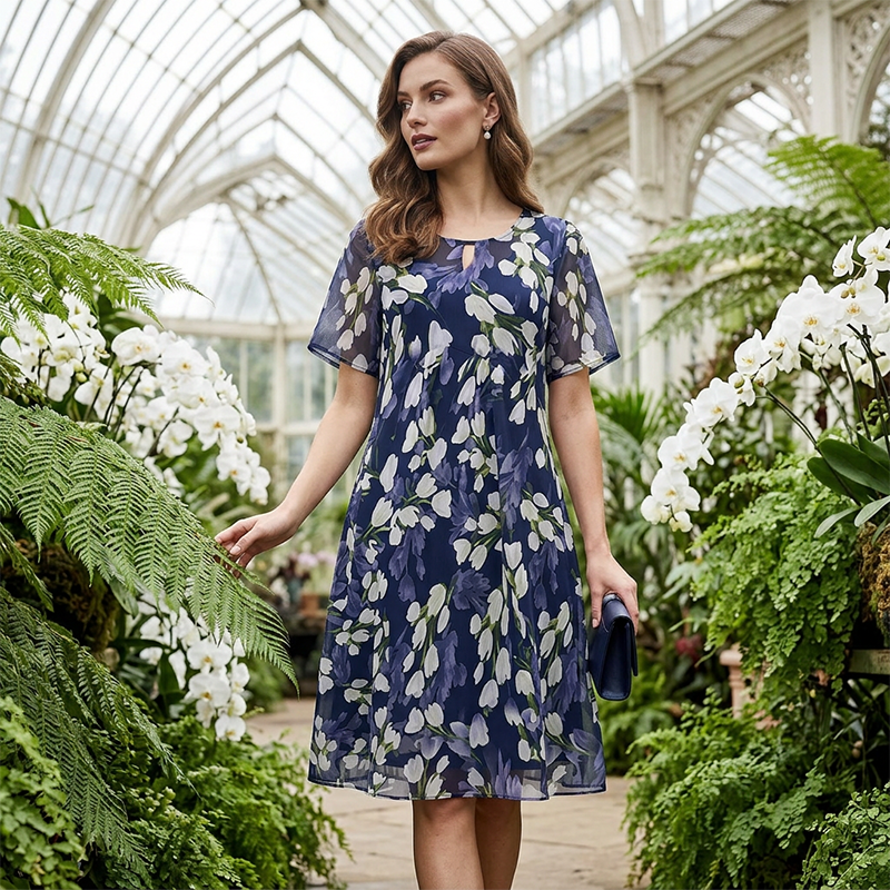 Liora | Elegantes A-Linien-Kleid mit floralem Muster