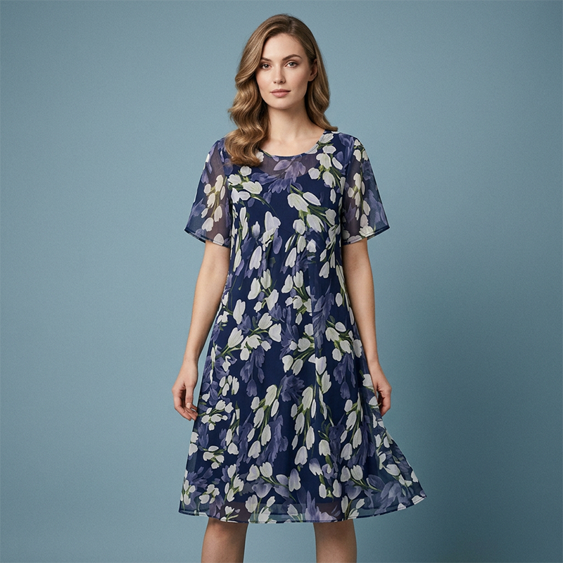 Liora | Elegantes A-Linien-Kleid mit floralem Muster