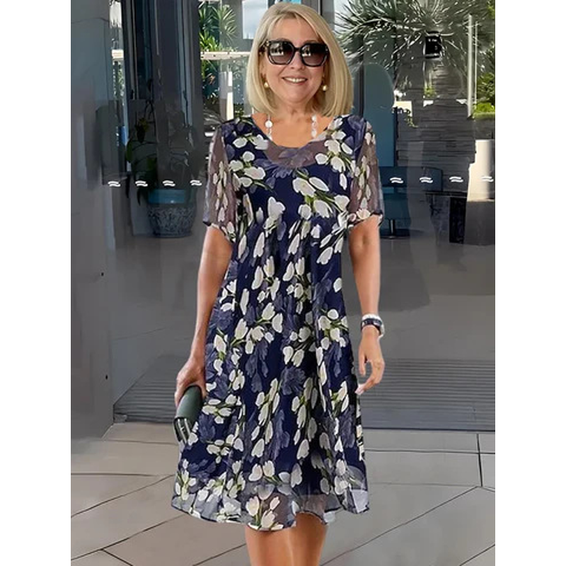 Liora | Elegantes A-Linien-Kleid mit floralem Muster