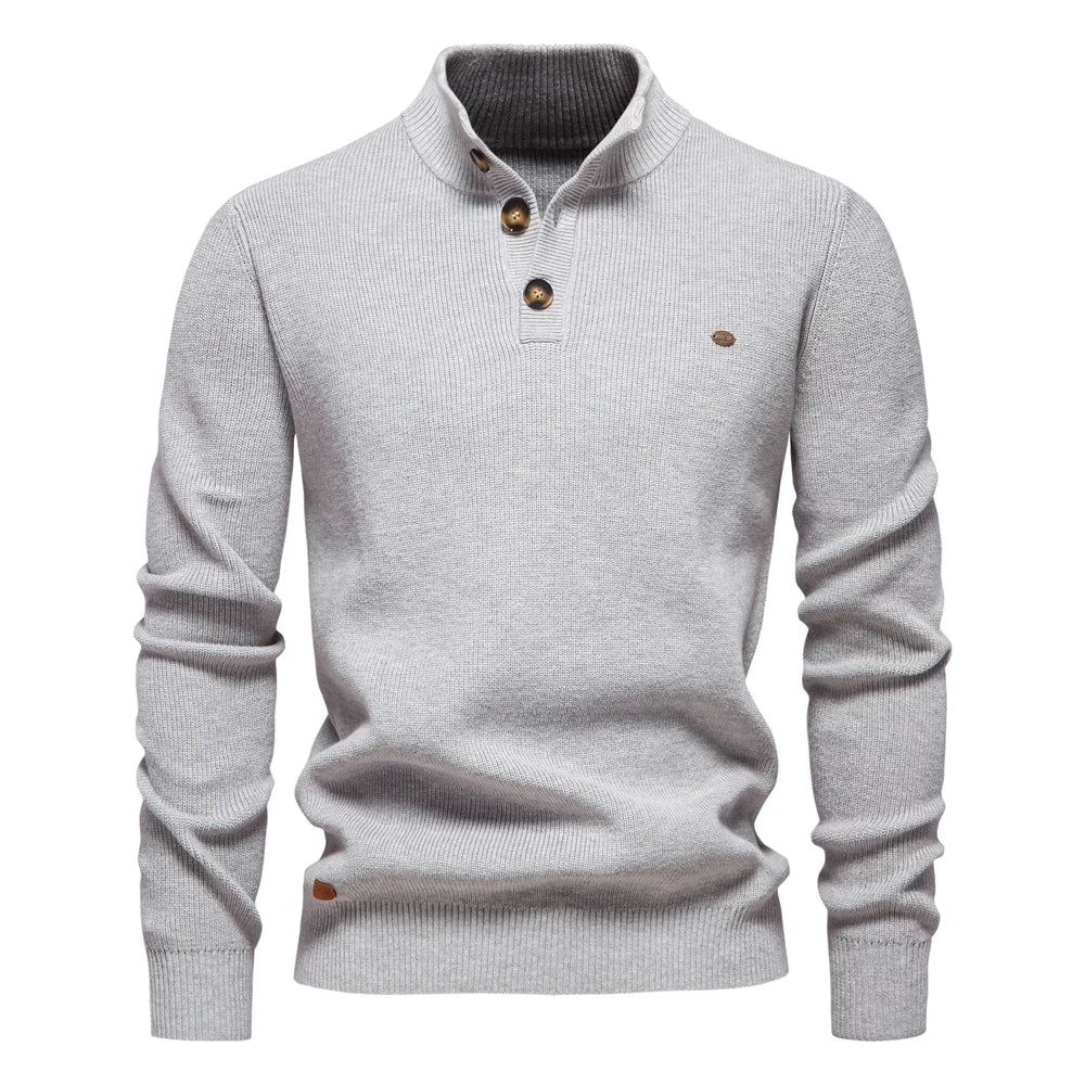 Michiel | Herrenpullover mit Knopfdesign