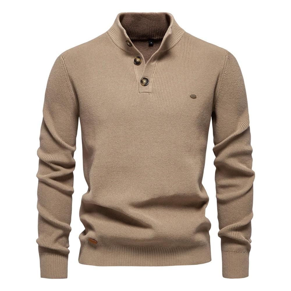 Michiel | Herrenpullover mit Knopfdesign