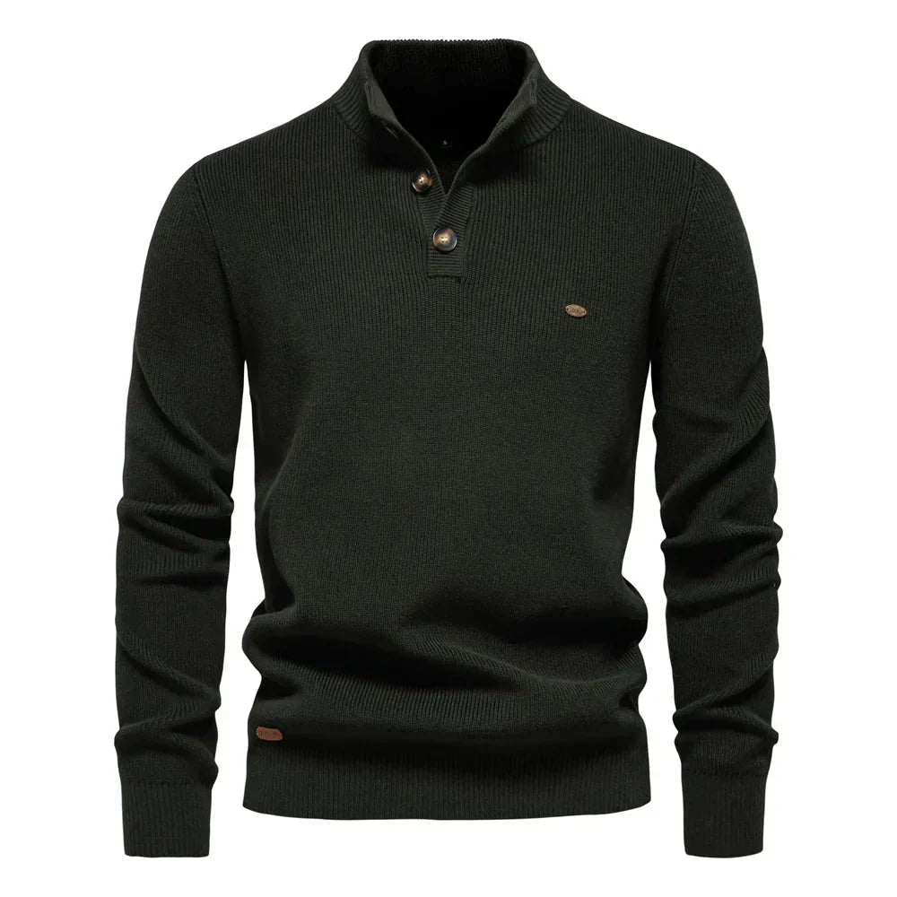 Michiel | Herrenpullover mit Knopfdesign